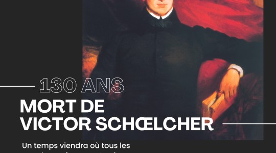 Affiche commémoration 130 ans mort de Victor Schœlcher