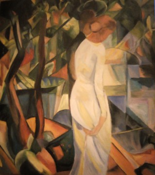 Elisabeth Aillaud, Couple en forêt (August Macke), huile