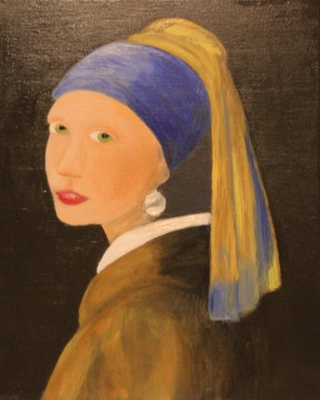 Jacqueline Marillet, Jeune fille à la perle (Johannes Vermeer), huile