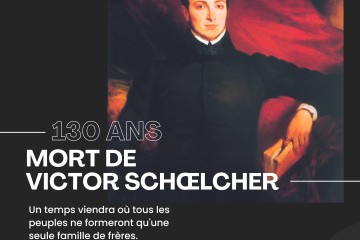 Affiche commémoration 130 ans mort de Victor Schœlcher